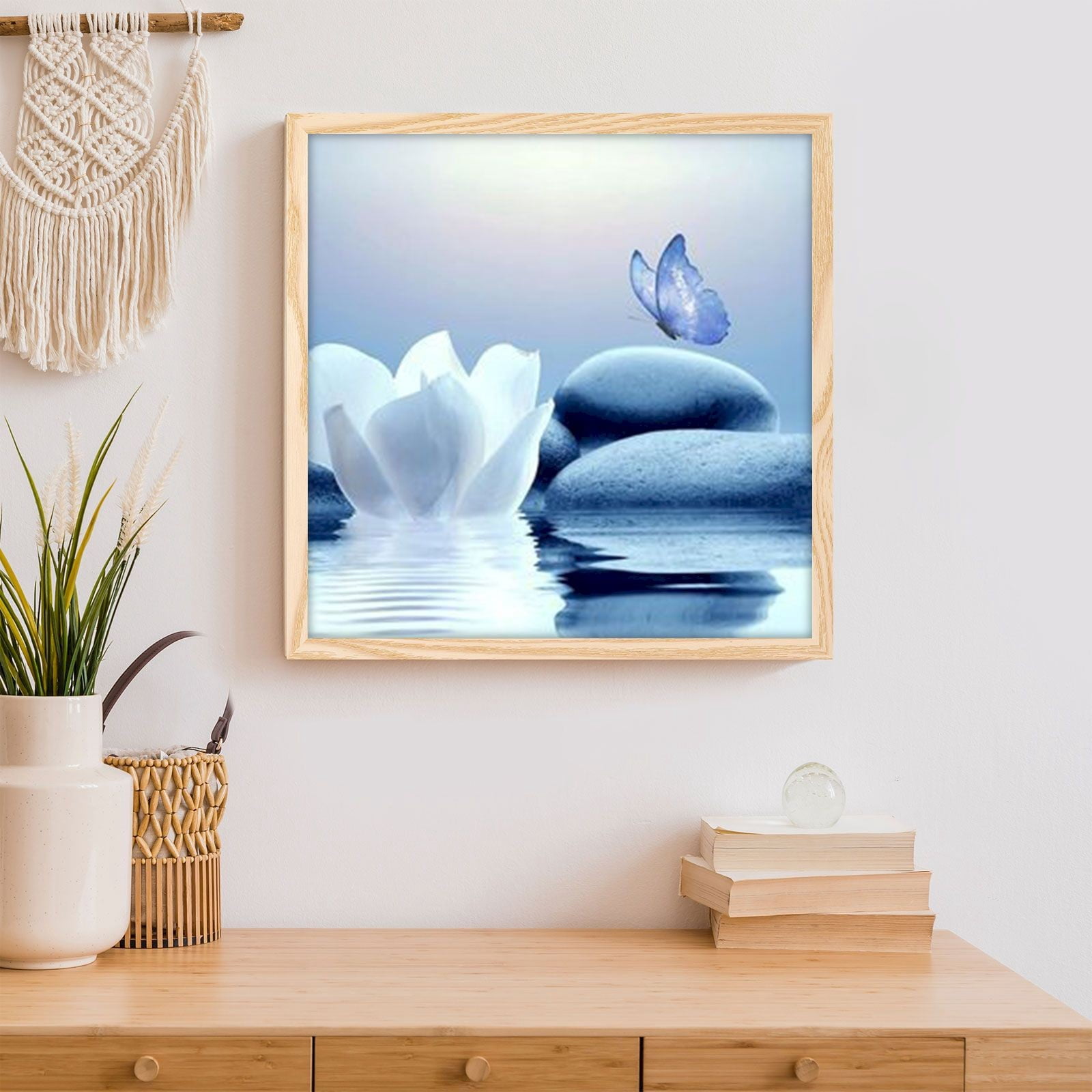 Horloge Murale Toile Avec Fée Des Bois - 20x30 Cm - Déco Chambre, Bureau, Salon - Cadeau Original Et Poétique