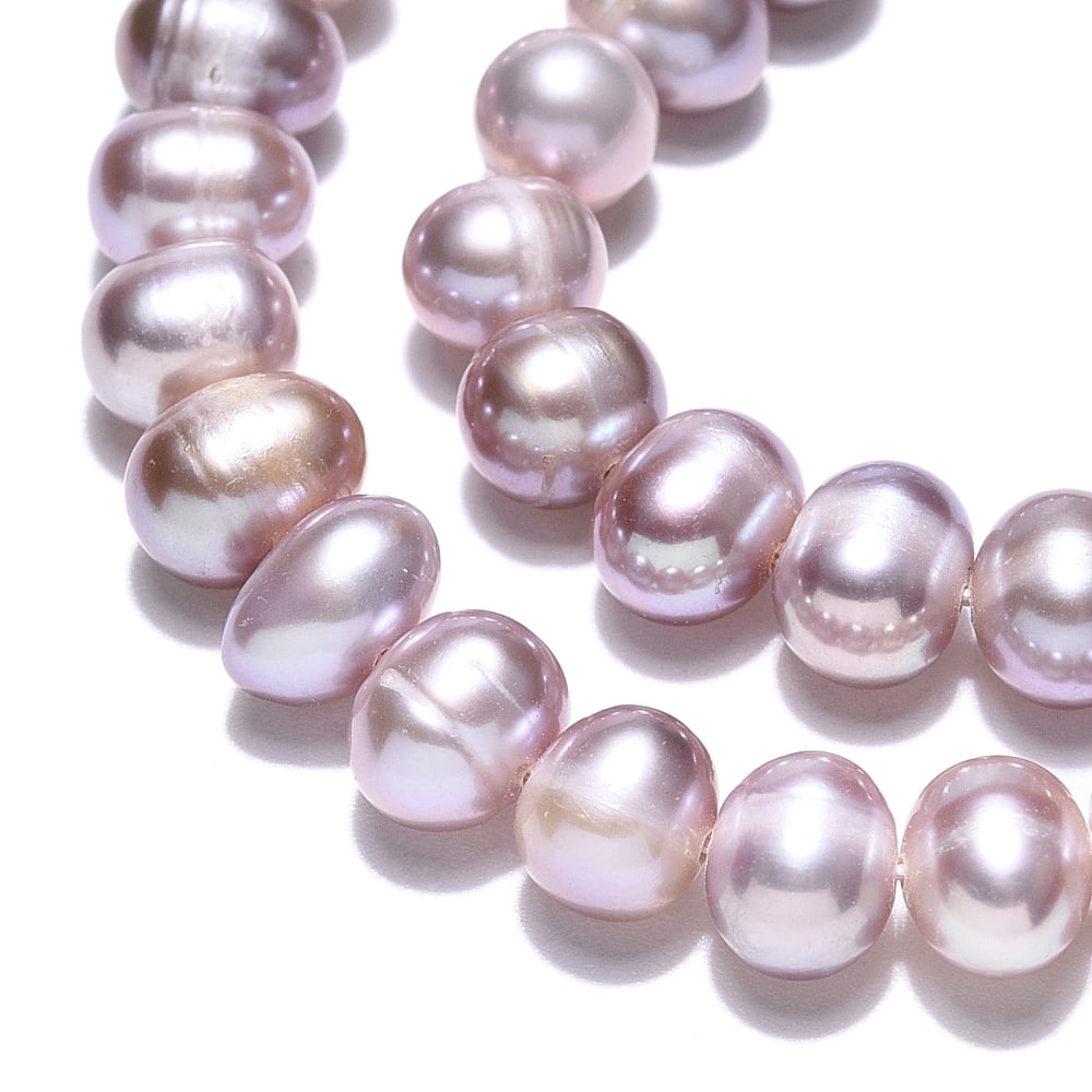 Natural Cultured Freshwater Pearl Beads Strands Potato Plum 5.5~8.5x5.5~6.5mm Hole: 0.6mm 57~59pcs/strand 13.58~13.78 inch(34.5~35cm)