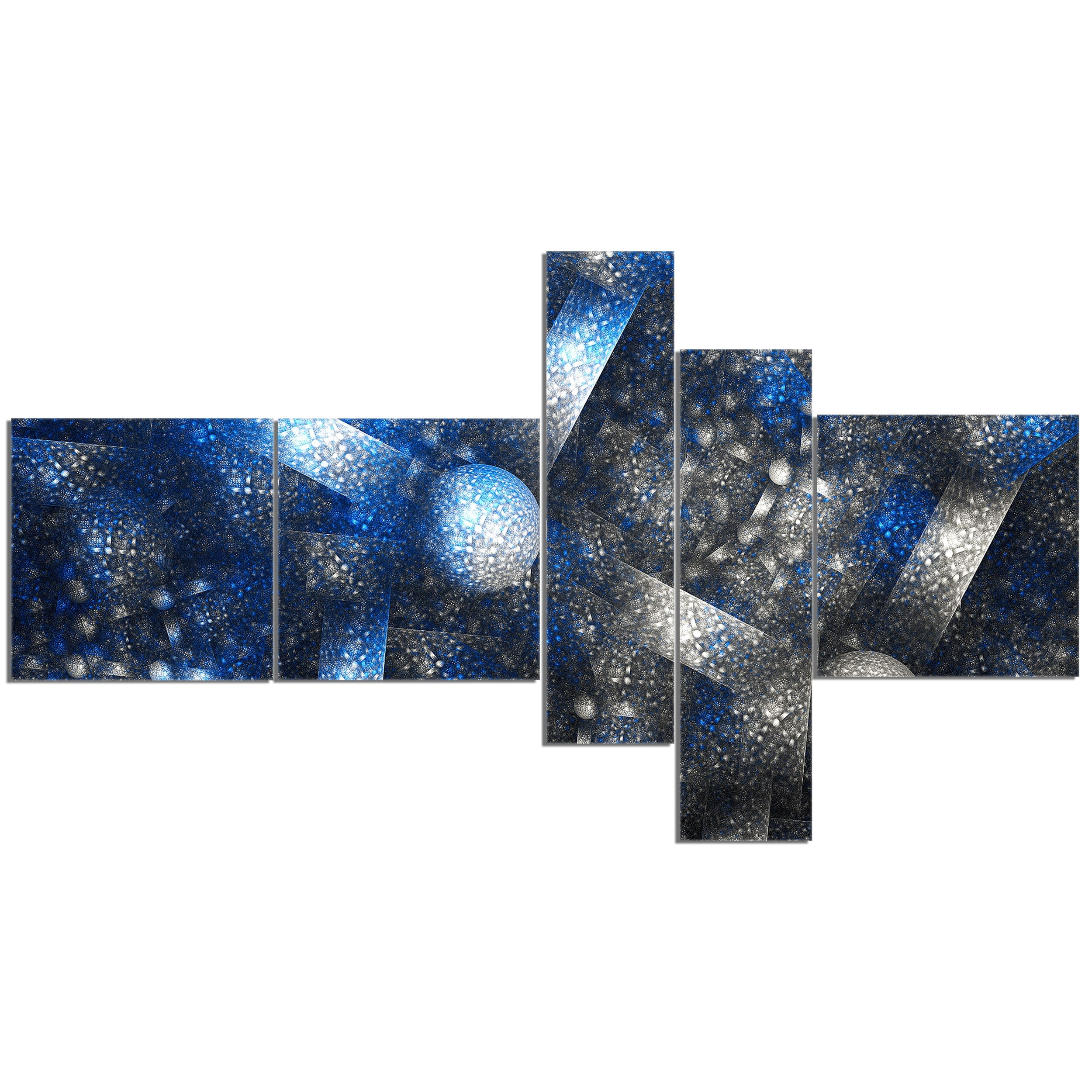 Designart 'Crystal Cell Dark Blue Steel Texture ' Abstract Wall Art Canvas