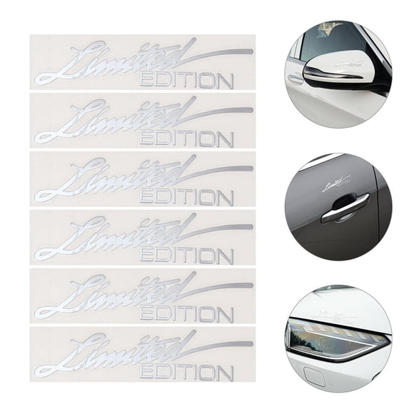 Rectangular Car Emblems UV Fade Resistant 6Pcs 3.0x0.6x0.04In