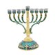 thumbnail image 5 of Candelabro Menorah de metal esmaltado perfecl 6.5 pulgadas verde, 5 of 8