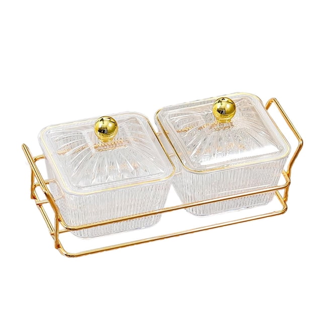 Advancent Platos para servir divididos, elegante de frutos secos y bandeja de frutos secos para aperitivos, color marrón Almacenamiento y organización del hogar Tipo 1
