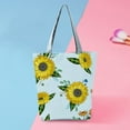 thumbnail image 3 of Canvas Tote Bag for Women Sunflower Grocery Bags Large Capacity Zippered Shoulder Bag Fashion Shopping Bag with Short Handle Yellow, 3 of 7