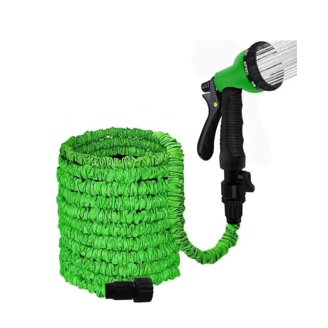 KOTTO Expandable Garden Water Hose- 10 Spray Nozzles- Anti-Rust Solid Brass Connector- Lightweight No-Kink Flexible - Blue 25ft in the Garden Hoses department at