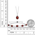 thumbnail image 2 of Gem Stone King 6.50 Ct Oval Red Garnet 925 Sterling Silver Lab Grown Diamond Pendant and Bracelet Jewelry Set, 2 of 3
