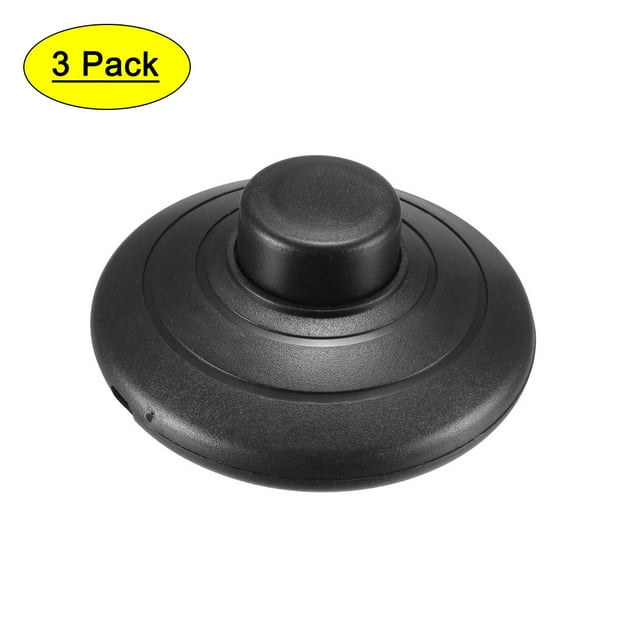 Interruptor de pedal Uxcell para lámpara LED, control de encendido/apagado, color negro, paquete de 3