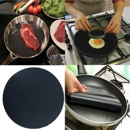 Jeobest Frying Pan Liner - BBQ Grill Mat - 2PCS Baking Tray Mat Liners High Temperature Non-Stick Pan Frying Pan Liner BBQ Grill Baking Mats Frying Pan Fry Bacon Egg Home Cooking Tool (Best Way To Pan Fry Bacon)