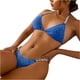 thumbnail image 2 of Bikini para mujer, cómodo, con escote en V profundo, con cordones de metal, traje de baño para mujer, traje de baño de talle alto OAVQHLG3B Store  lin121212, 2 of 3