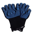 thumbnail image 2 of 1 par de guantes resistentes al calor de aramida y algodón, guantes de barbacoa lavables azules para cocinar, hornear y cortar, 2 of 10