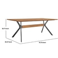 thumbnail image 5 of Benjara 79 Inch Rectangular Wooden Dining Table with Trestle Base, Brown, 5 of 5