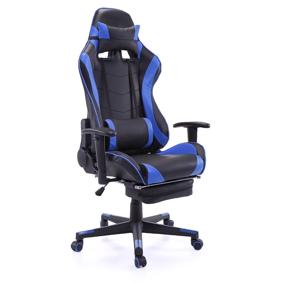 Kepooman High-Back Swivel Gaming Chair, Reclining Ergonomic Computer Chair with Lumbar Support - Blue Kepooman High-Back Swivel Gaming Chair, Reclining Ergonomic Computer Chair with Lumbar Support - Blue