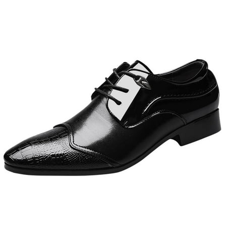 

KaLI_store Mens Shoes Men s Dress Shoes Leather Classic Formal Mens Oxfords Retro Derby Oxford Black
