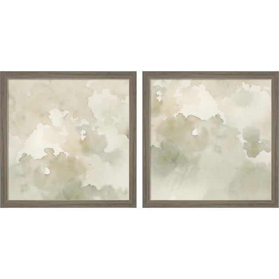 Great Art Now Warm Clouds Abstract by Emma Caroline, 2 Piece Framed Art Set Each 13"W x 13"H