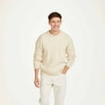 thumbnail image 2 of mens irish wool sweater, 100% real irish wool, traditional knit pattern, natural, small, 2 of 6