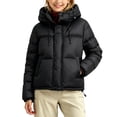 thumbnail image 2 of Girls Winter Puffer Jacket Detachable Hood Jacket Solid Color Short Zip Warm Coat Windproof Padded Outerwear for Girls with Pockets, 2 of 6
