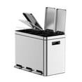 thumbnail image 4 of Poubelle Rectangulaire de Recyclage de 8 Gallons avec 2 Compartiments, Argent, 4 of 9