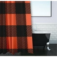 thumbnail image 3 of Simply Daisy 70" W x 73" L Buffalo Plaid Polyester Shower Curtain, Harvest Orange [1 Ct], 3 of 5