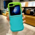 thumbnail image 2 of Case for Galaxy Z Flip 5,Galaxy Z Flip 5 Case,Gradient Cute Curly Wave Frame Shape Shockproof Bumper Soft Silicone Protective Phone Case for Samsung Galaxy Z Flip 5 5G,2023 (Green/Blue), 2 of 10