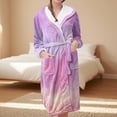 thumbnail image 2 of Gifts for Mom Robes for Women Fuzzy House Coat Oversized Kimono Women's Sleepwear Spa Womens Bathrobe Purple, 2 of 5