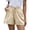 Khaki, variant on asdoklhq Plus Size Pants for Women,Solid High Waist Cotton And Linen Shorts Pants Casual Beach Shorts