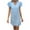 Blue, variant on Womens Dress Women's Solid Color V-neck Short Sleeved Fashionable Loose Dress Dresses for Women Black XL