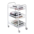 thumbnail image 4 of Yeacher Multifunctional 3-Tier Mesh Wire Rolling Cart Kitchen Bedroom Bathroom Living Storage Rack Organizer--White, 4 of 8