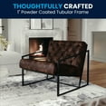 thumbnail image 4 of Flash Furniture Hercules Madison Series Bomber Jacket LeatherSoft Tufted Lounge Chair, Brown/Black, 4 of 17