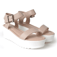thumbnail image 3 of J. Adams Surf Platform Sandals for Women - Ankle Strap Open Toe Wedge Heels - Stylish Vegan Leather Beach Sandals, 3 of 7