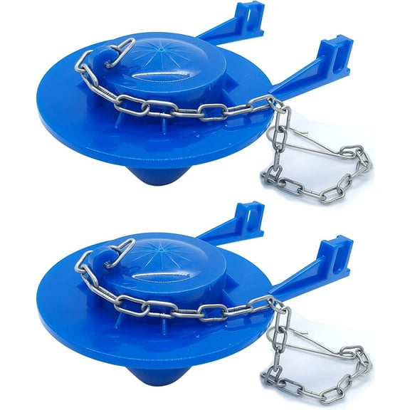 Toilet Flapper Replacement kit 2 inch (2 Pack) Universal for American Standard Toilet Easy to Install with Stainless Chain & Long Lasting Rubber fit 2'' Flush Valve Toilet Leaking Flapper