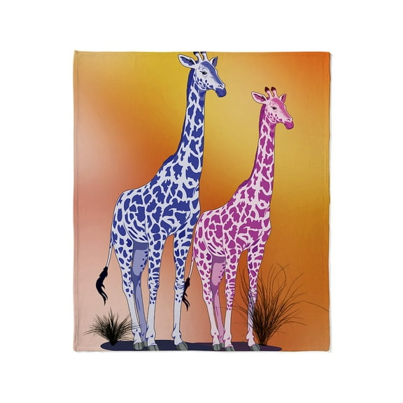 CafePress - Blue And Purple Giraffes Throw Blanket - Soft Fleece Throw Blanket, 50"x60" for All Ages