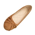 thumbnail image 2 of CQONEPT Womens Ballet Flats Soft Memory Foam Cushioned Flat Shoes Faux Suede Shallow Mouth Comfy Walking Shoes Brown 7.5, 2 of 7