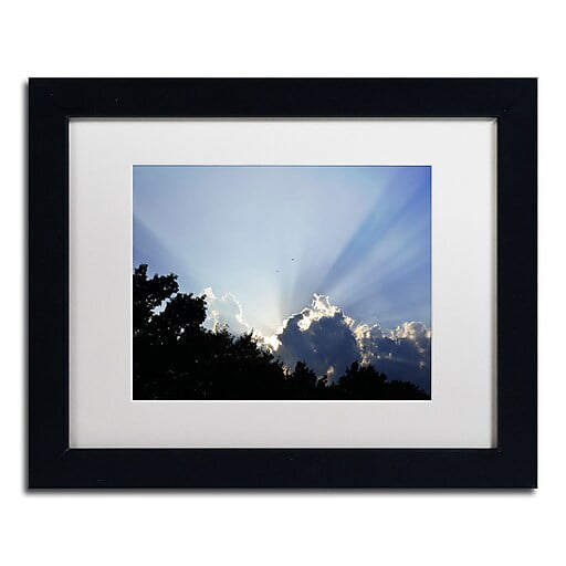 Trademark Fine Art "Inspirational Sky" Canvas Art by Kurt Shaffer White Matte, Black Frame