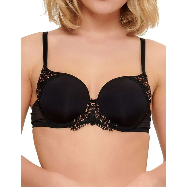 LingaDore 6620-1-02 Black Floral Non-Padded Underwired Uni-Fit Full Cup Bra  38A 