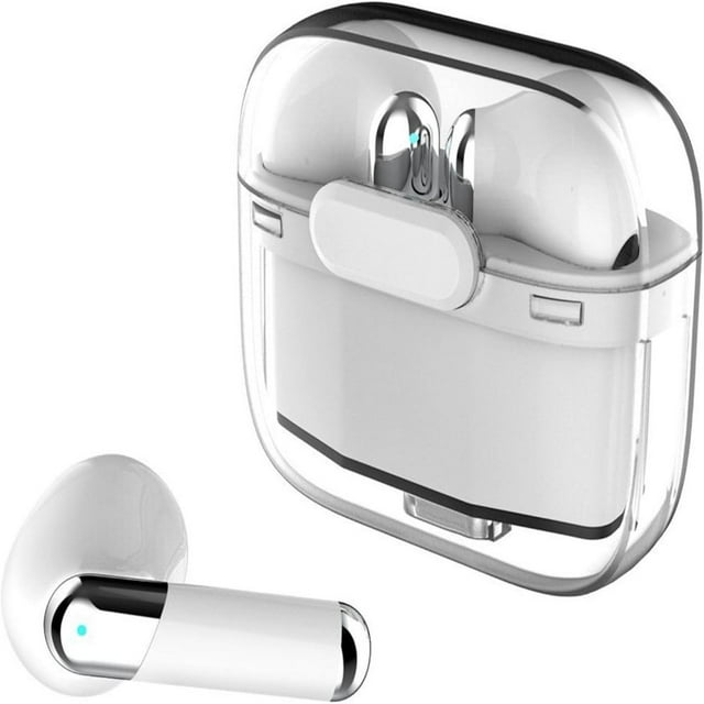 CHOK Écouteurs Traducteurs de Langues en Temps Réel Bluetooth 5.3 Denoise Écouteurs Traducteurs Supportent 144 Langues avec Application dans une Étui Transparente pour Téléphone Intelligent Blanc