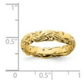 thumbnail image 5 of 925 Sterling Silver Stackable Gold-plated Carved Band Wedding Anniversary Ring Size 8, 5 of 6