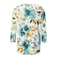 thumbnail image 5 of Flash Deals Clearance Three Quarter Length Sleeve T Shirts for Women Floral Plant Print Tops Casual Round Neck Tees Pullover Tshirt Blouse Top, 5 of 5