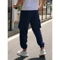 thumbnail image 2 of APTRO Mens Corduroy Sweatpants Casual Cargo Pants Elastic Waist Drawstring Baggy Tapered Jogger Pants with Zipper Pockets Navy MG022 3XL, 2 of 7