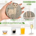 thumbnail image 3 of White Cat Blue Wall 6 Pcs Drink Coasters with Holder Absorbent Coasters Woven Coasters for Drinks Table Desk Protection Home Decor, 3 of 7