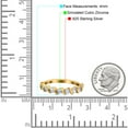 thumbnail image 4 of Yellow Tone, Simulated Cubic Zirconia Size-5 Half Eternity Rope Ring Wedding Engagement Band Baguette Shape 925 Sterling Silver, 4 of 7