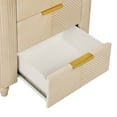 thumbnail image 6 of Christopher Knight Home 3-Drawer Nightstand, Bedside Table with Golden Handles & Gourd Legs, Champagne, 6 of 10
