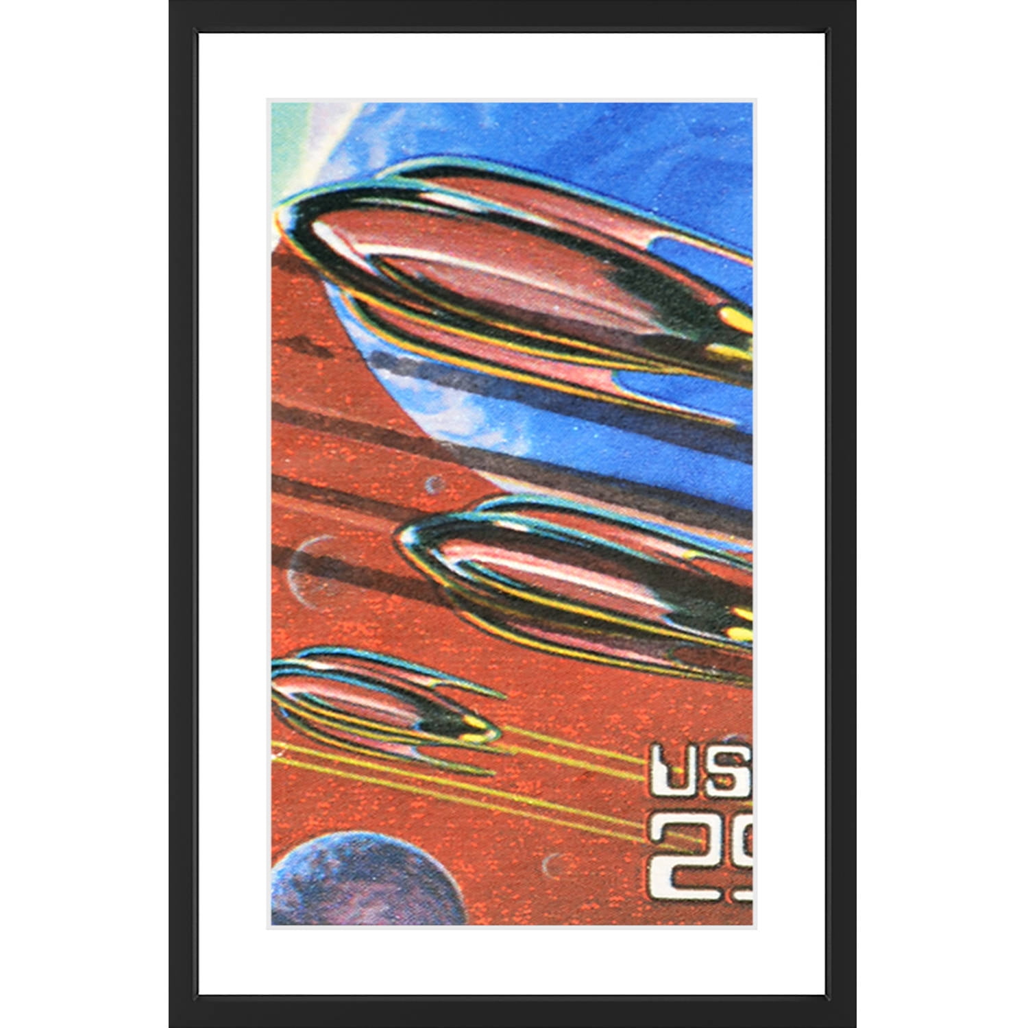 "Rockets in Space" Framed Painting Print