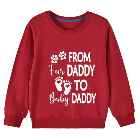 

Penkiiy Toddler Kids Boys Girls Fashion Cute Solid Color Valentine s Day Heart Print Long Sleeve Top Hoodies 5-6 Years Red