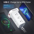 thumbnail image 3 of Protector contra sobretensiones Power Strip Tower con 12 enchufes y 4 USB, 3 of 7