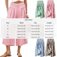 thumbnail image 2 of BUIGTTKLOP Capri Pants for Women Striped High Waisted Lounge Pants Striped Wide Leg Summer Cropped Trousers, 2 of 5