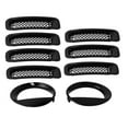 thumbnail image 4 of Front Grille Insert Front Mesh Grille Inserts Headlight Trim Rings Kit Decoration Fit For   2011-2016, 4 of 8