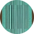 thumbnail image 1 of Ahgly Company Indoor Round Abstract Turquoise Blue Contemporary Area Rugs, 5' Round, 1 of 4