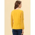 thumbnail image 4 of INSPIRE CHIC Women's Work Chiffon Keyhole Neck Elegant Top Yellow XS, 4 of 5
