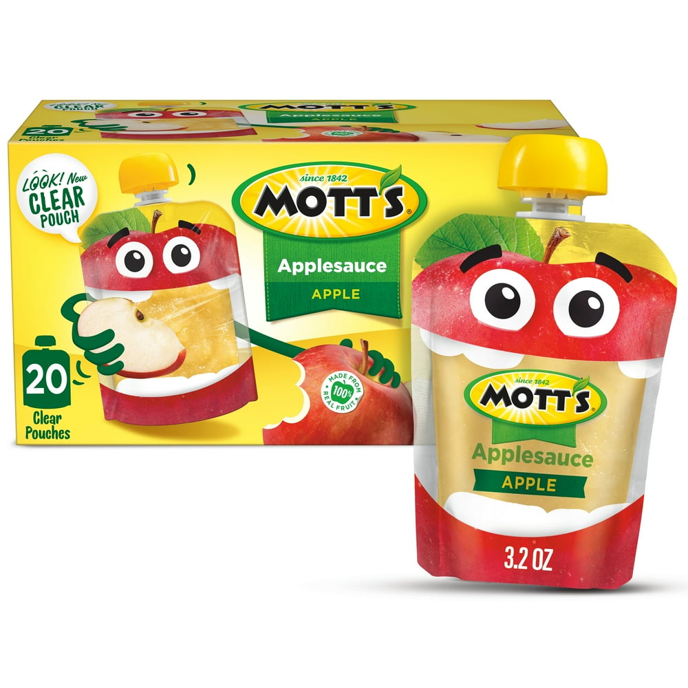 Mott's Applesauce, 3.2 oz clear pouches, 20 pack