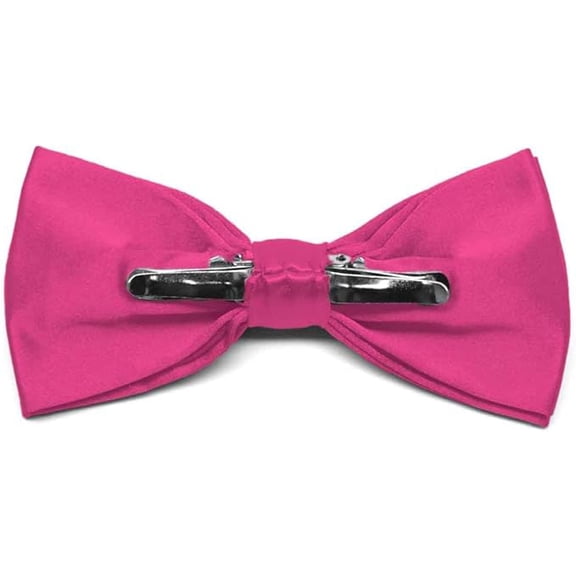 TieMart Adult Clip-On Bow Tie, Bright Fuchsia