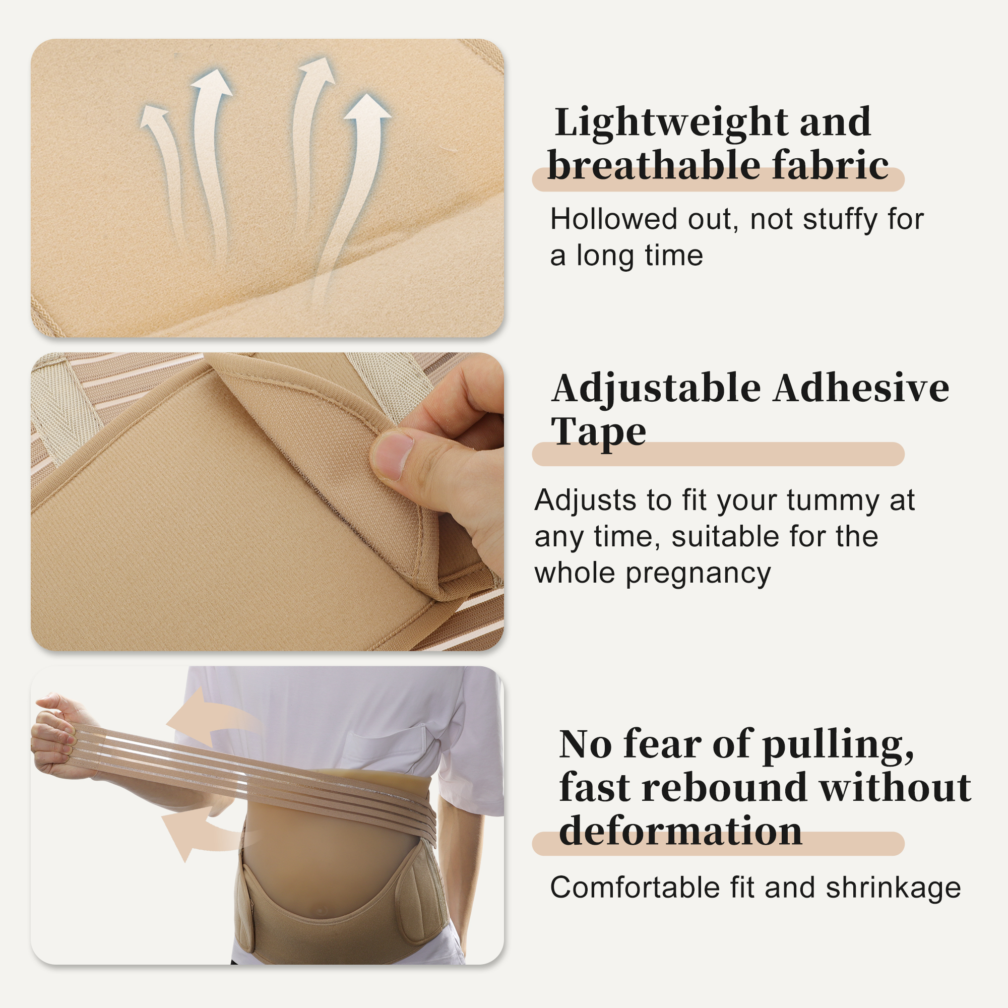 Unique Bargains Pregnancy Belly Band Breathable Support Brace Large Flesh Color